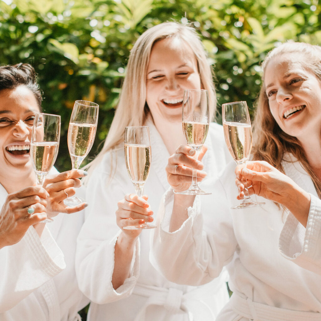 Champagne with the girls at the Adelaide Hills destination Day Spa - Gate Keeper's Day Spa at Mount Lofty House Estate